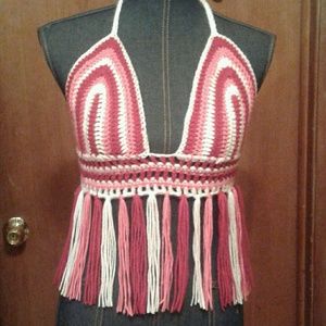 Crochet Bohemian Fringe Bralette